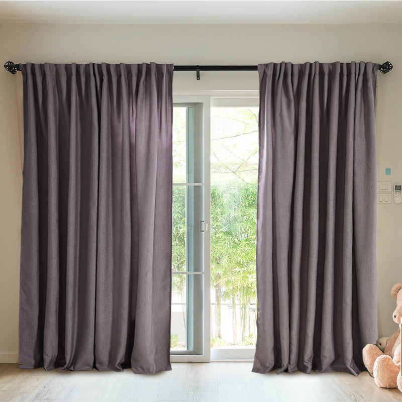 2X Blockout Curtains Curtain Living Room Window Grey 132CM x 213CM