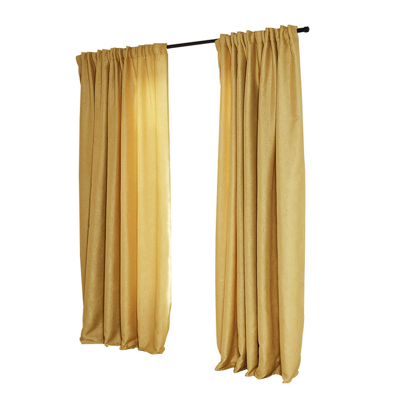 2X Blockout Curtains Curtain Living Room Window Mustard 132CM x 213CM