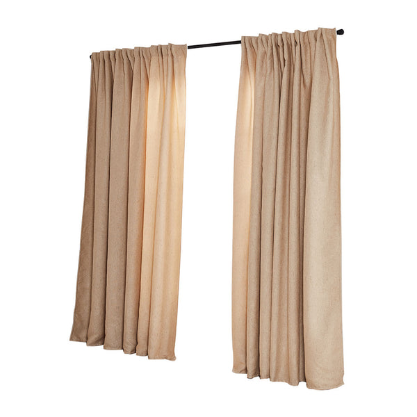 2X Blockout Curtains Curtain Living Room Window Buff 140CM x 230CM