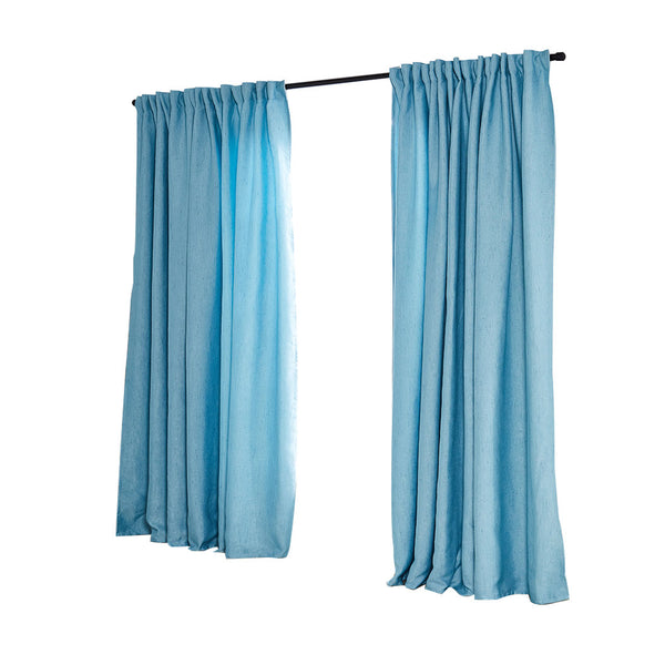 2X Blockout Curtains Curtain Living Room Window Blue 140CM x 230CM