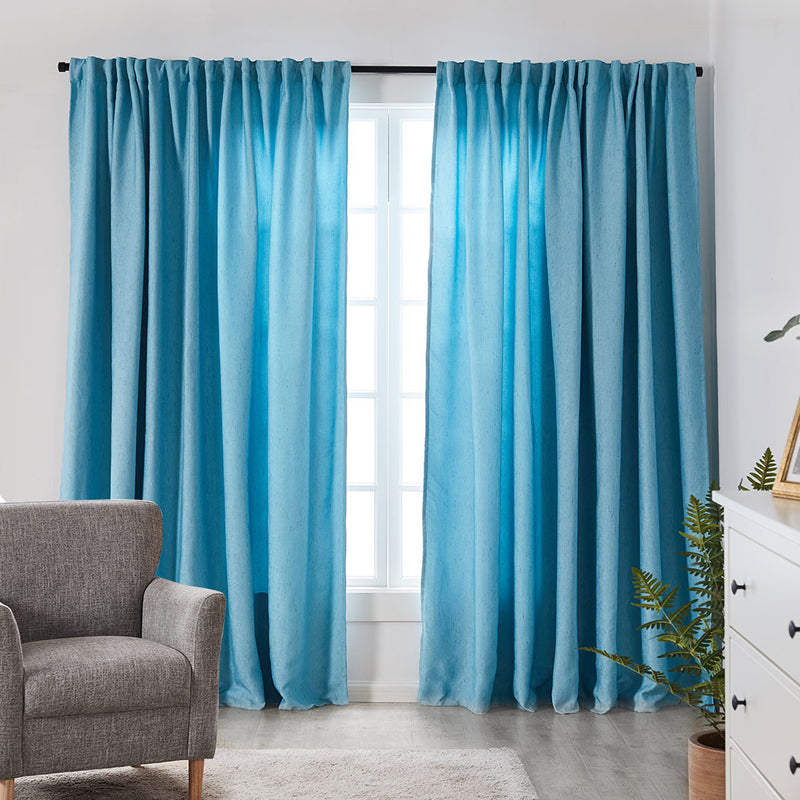 2X Blockout Curtains Curtain Living Room Window Blue 140CM x 230CM