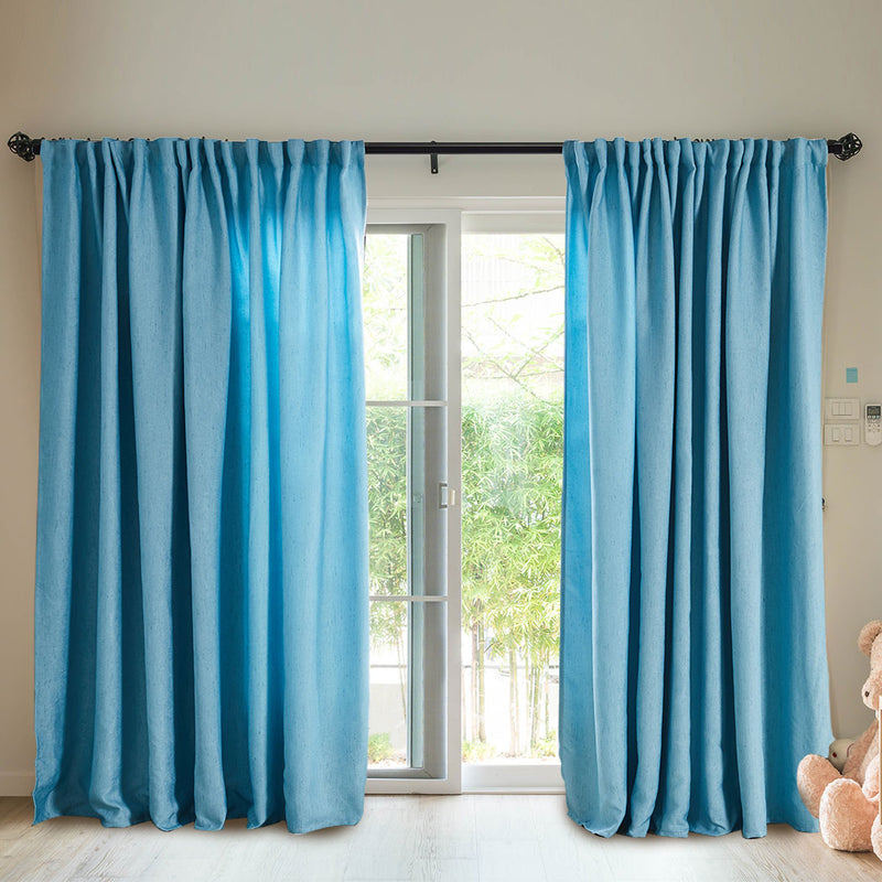 2X Blockout Curtains Curtain Living Room Window Blue 140CM x 230CM