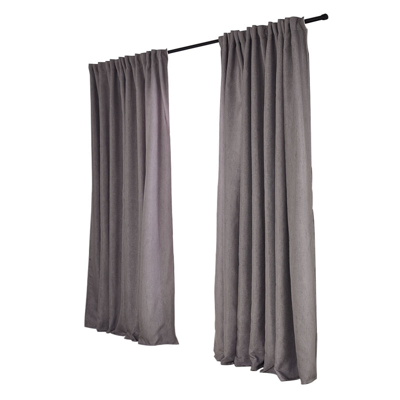 2X Blockout Curtains Curtain Living Room Window Grey 140CM x 230CM