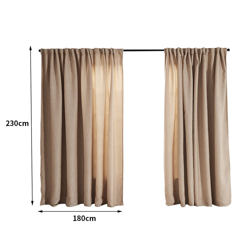 2X Blockout Curtains Curtain Living Room Window Buff 180CM x 230CM