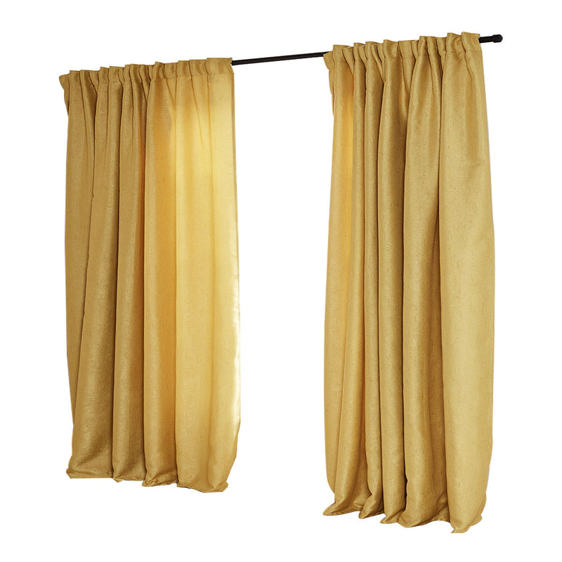 2X Blockout Curtains Curtain Living Room Window Mustard 180CM x 230CM