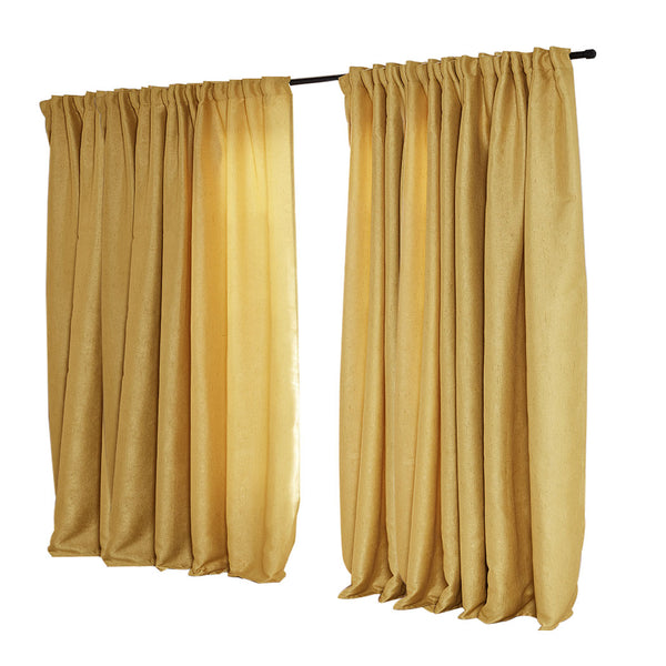 2X Blockout Curtains Curtain Living Room Window Mustard 240CM x 230CM