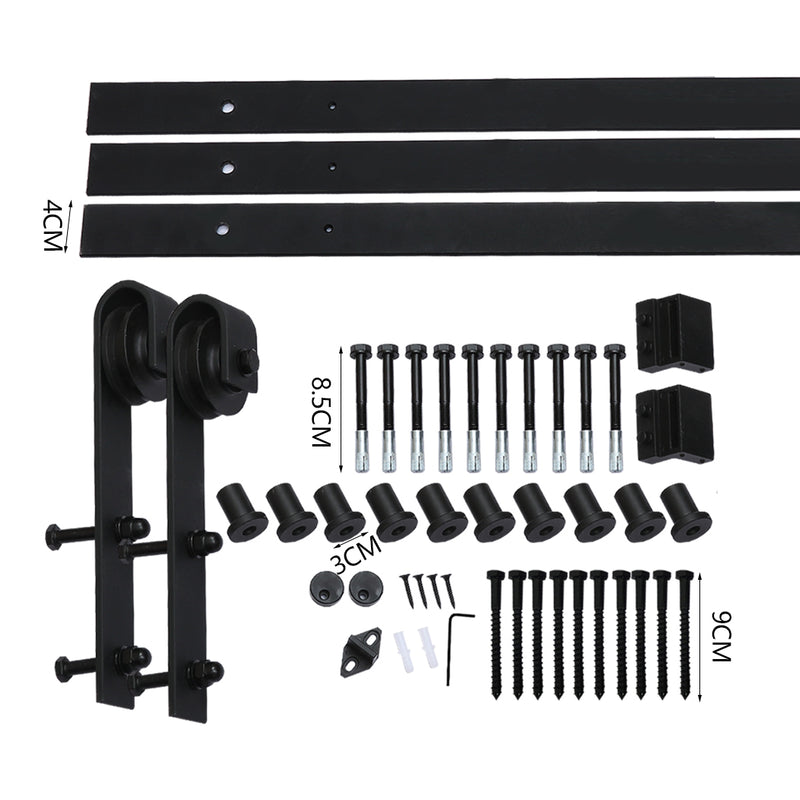 3.66M Antique Classic Style Single Sliding Barn Door Hardware Track Roller Kit