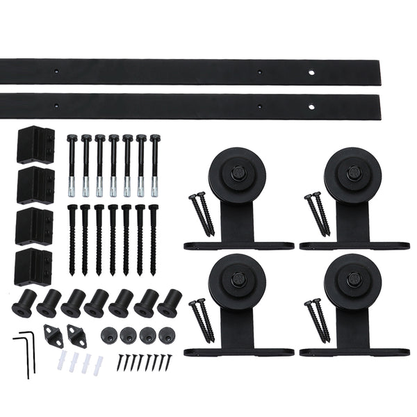 3M Antique Classic Style Double Sliding Barn Door Hardware Track Roller Kit