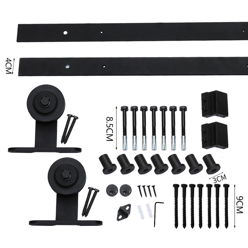 3M Antique Classic Style Single Sliding Barn Door Hardware Track Roller Kit