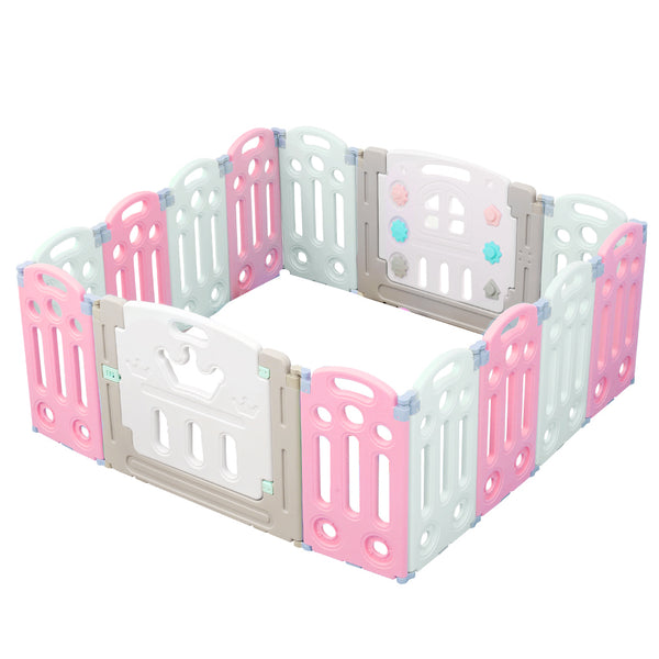 BoPeep Kids Playpen Baby Safety Gates Kid Play Pen Toddler Fence Room 14 Panels