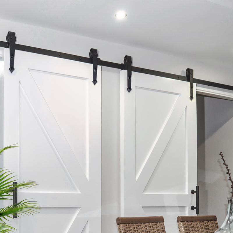 Levede Sliding Barn Door Hardware Track Set 2.44M Antique Classic Roller Kit