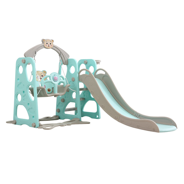 BoPeep Kids Slide Swing Basketball Ring Activity Center Toddlers Play Set Blue