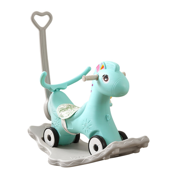 BoPeep Kids 4-in-1 Rocking Horse Toddler Baby Horses Ride On Toy Rocker Green