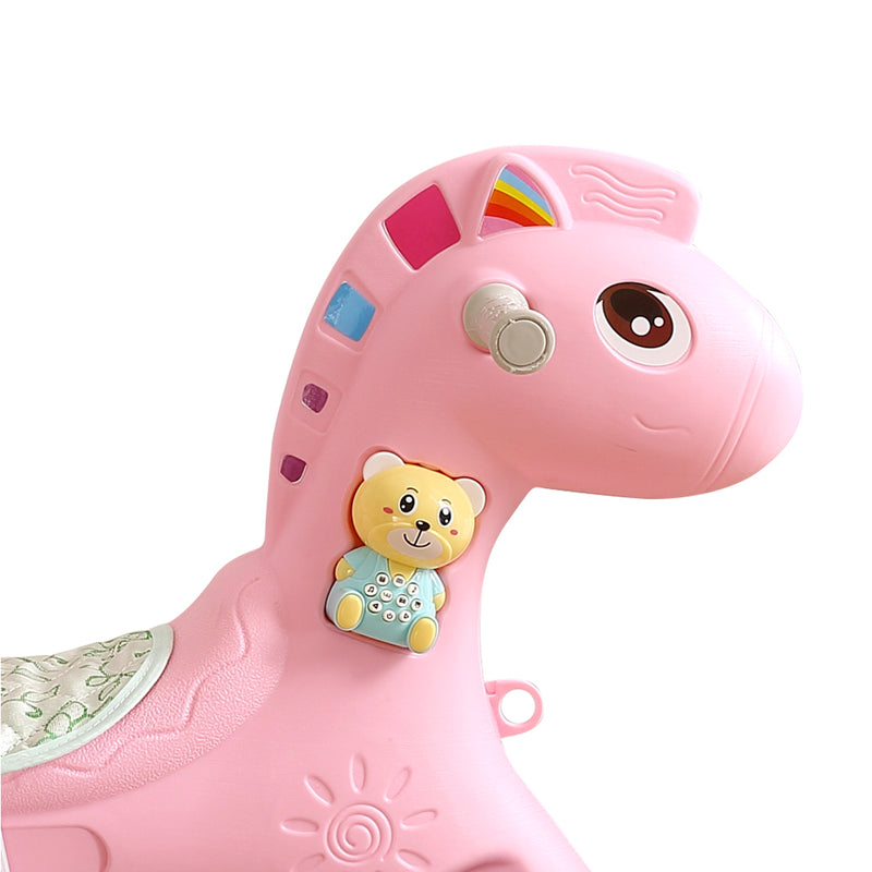 BoPeep Kids 4-in-1 Rocking Horse Toddler Baby Horses Ride On Toy Rocker Pink