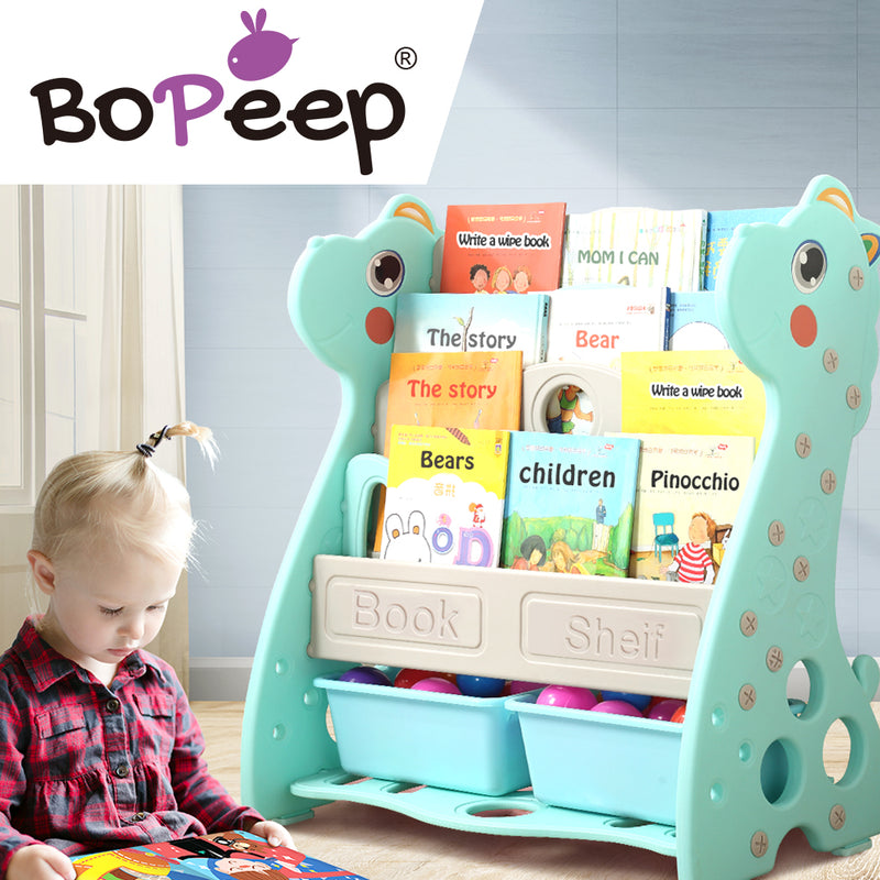 BoPeep Kids Bookshelf Bookcase Magazine Rack Organiser Shelf Children Green