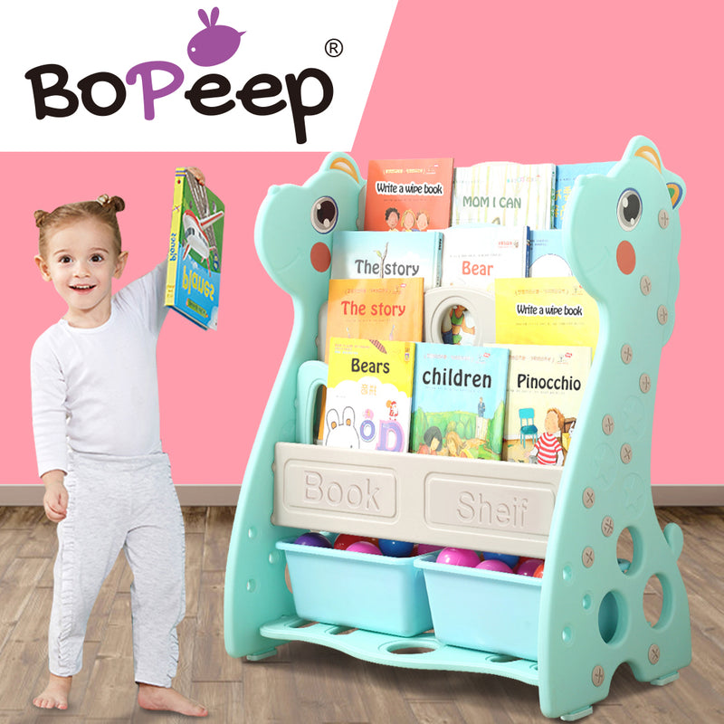 BoPeep Kids Bookshelf Bookcase Magazine Rack Organiser Shelf Children Green