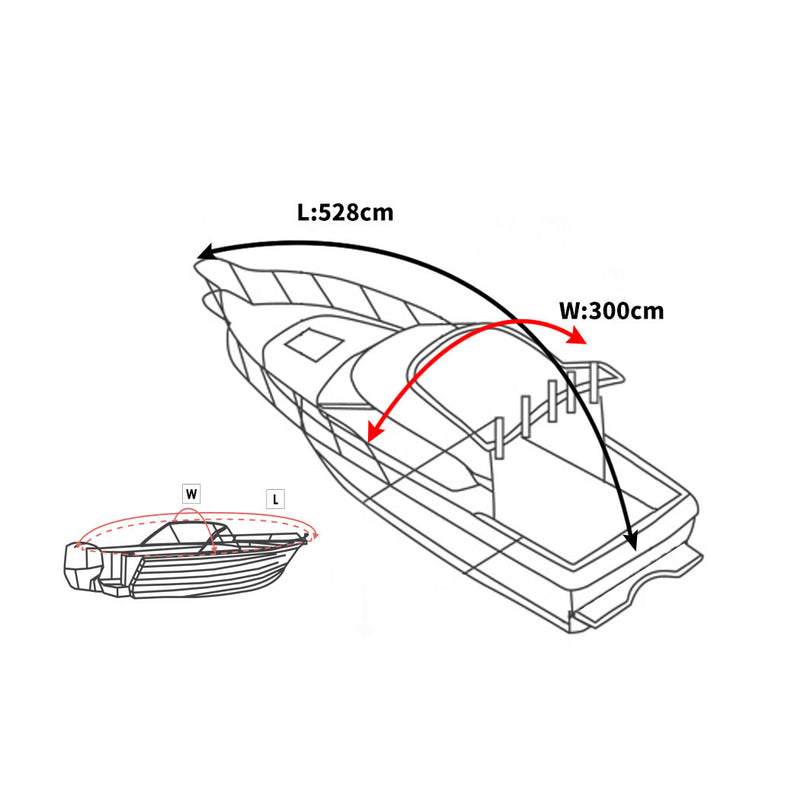 14-16 FT Boat Cover Trailerable Weatherproof 600D Jumbo Marine Heavy Duty