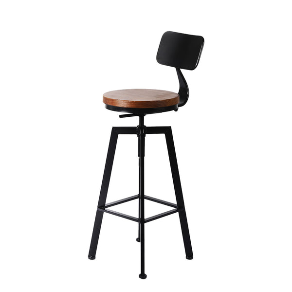 Levede 4x Industrial Bar Stools Chairs Kitchen Stool Wooden Barstools Swivel