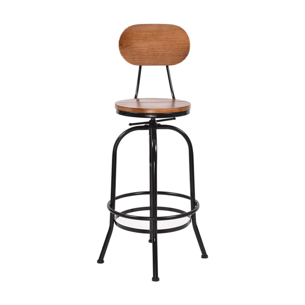 Levede 4x Industrial Bar Stools Kitchen Stool Wooden Barstools Swivel Vintage