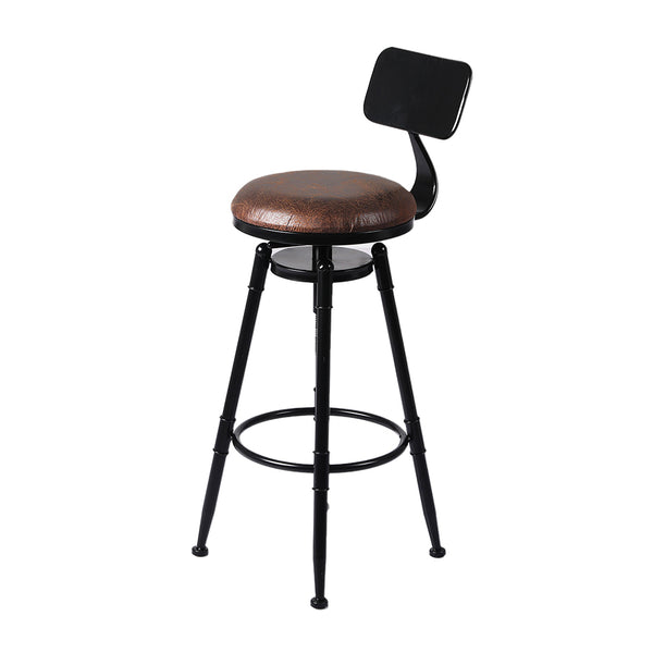 Levede Industrial Bar Stools Kitchen Stool PU Leather Barstools Swivel Chair