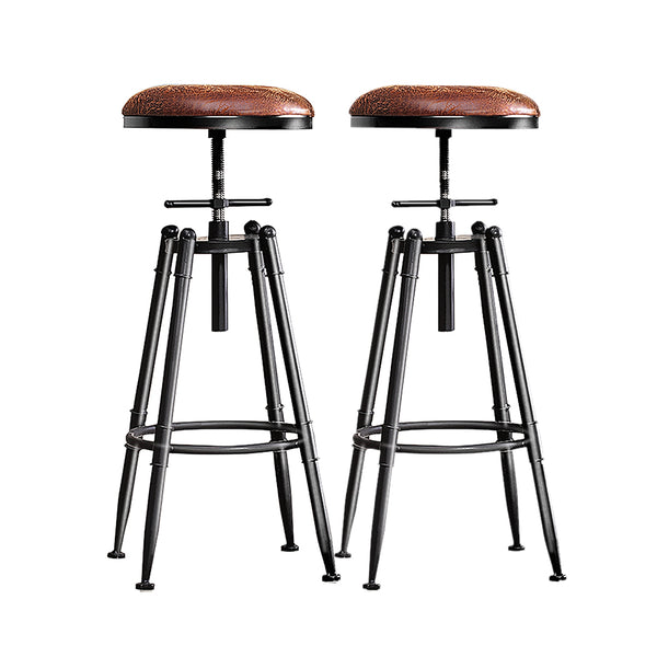 2x Levede Rustic Industrial Bar Stool Kitchen Stool Barstool Swivel Dining Chair