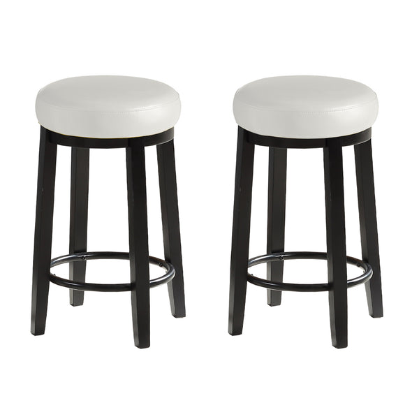 2x Levede 75cm Swivel Bar Stool Kitchen Stool Wood Barstools Dining Chair Cream