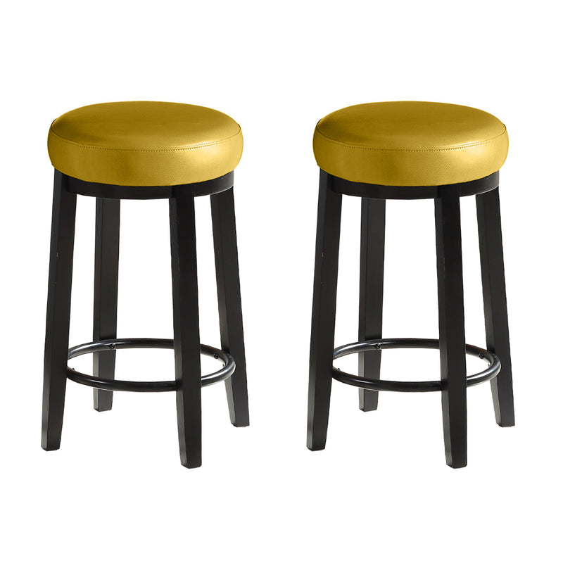 2x Levede 75cm Swivel Bar Stool Kitchen Stool Wood Barstool Dining Chair Citrine