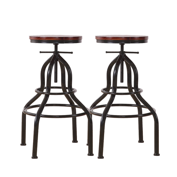 Levede 4x Industrial Bar Stools Kitchen Stool Wooden Barstools Swivel Chair