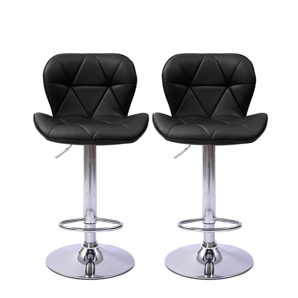 Levede 2x Bar Stools Kitchen Barstools PU Leather Chairs Gas Lift Swivel Black