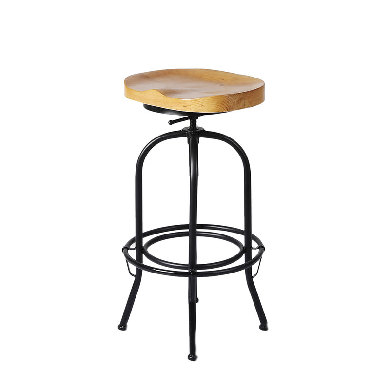 Levede Industrial Bar Stools Kitchen Stool Wooden Barstools Swivel Vintage Chair