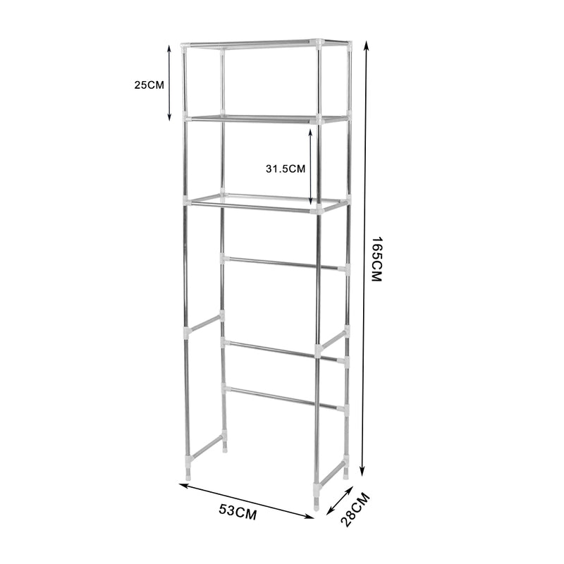 3 Tier Toilet Bathroom Laundry Washing Machine Storage Rack Shelf Unit Organizer