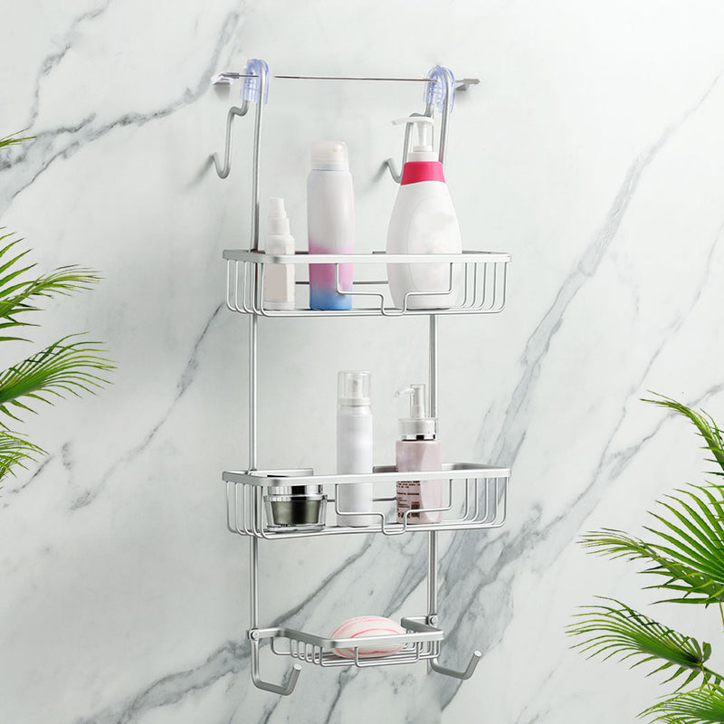 Bathroom Shower Caddy Organiser Aluminum Bath Shelf Shelves Storage Rack 3-Tier