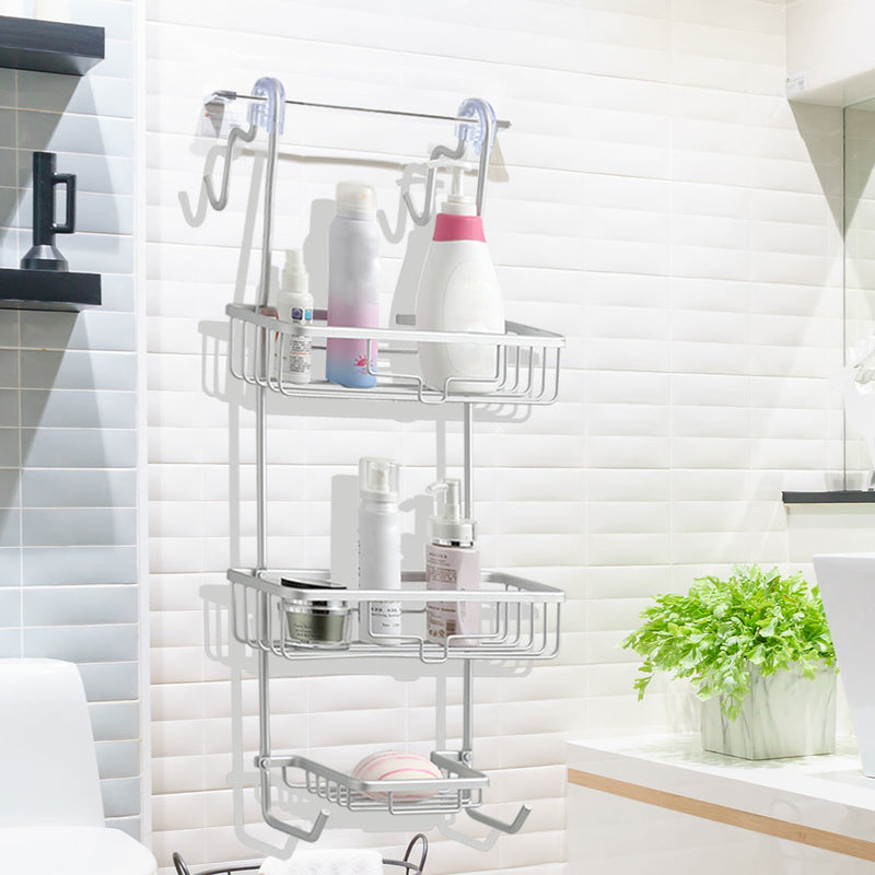 Bathroom Shower Caddy Organiser Aluminum Bath Shelf Shelves Storage Rack 3-Tier