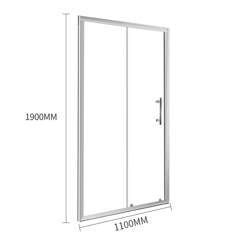 Levede Bath Shower Enclosure Screen Seal Strip Glass Shower Door 1100x1900mm