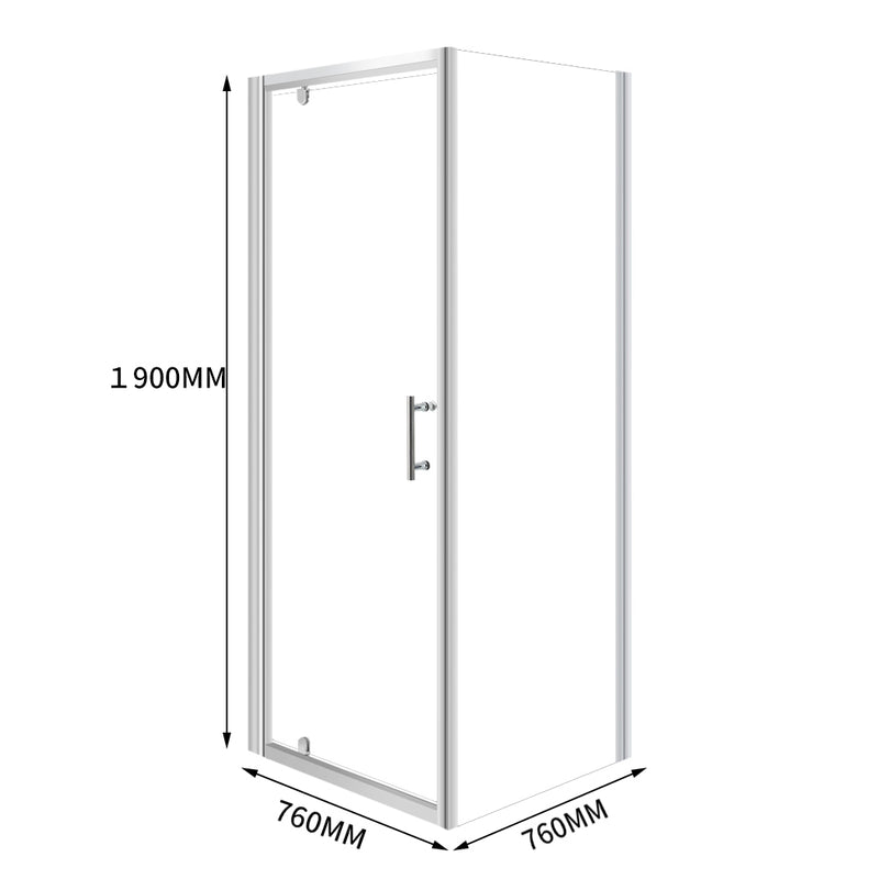 Levede Bath Shower Enclosure Screen Seal Strip Glass Shower Door 760x760x1900mm