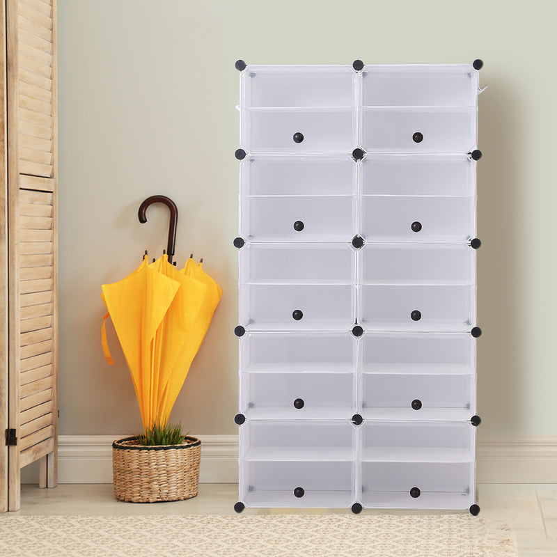 Cube Cabinet DIY Shoe Storage Cabinet Organiser Rack Shelf Stackable 10 Tier