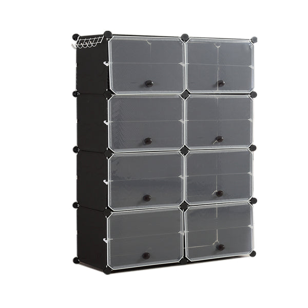 Cube Cabinet DIY Shoe Storage Cabinet Organiser Rack Shelf Stackable 8 Tier