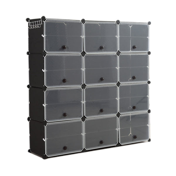 Cube Cabinet Shoe Storage Cabinet Organiser Shelf Stackable DIY 8 Tier 3 Column