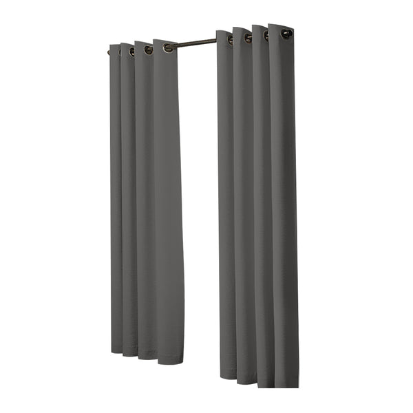 2x Blockout Curtains Panels 3 Layers Eyelet Room Darkening 140x230cm Charcoal