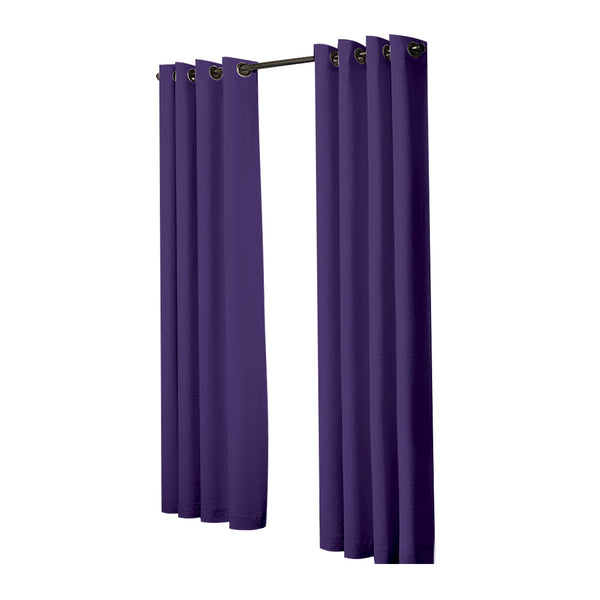 2x Blockout Curtains Panels 3 Layers Eyelet Room Darkening 140x230cm Purple