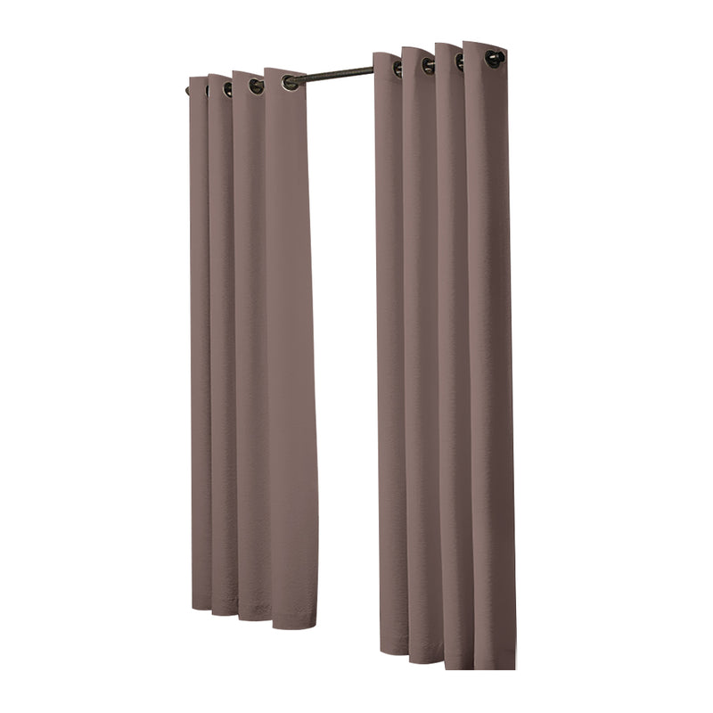 2x Blockout Curtains Panels 3 Layers Eyelet Room Darkening 140x230cm Taupe