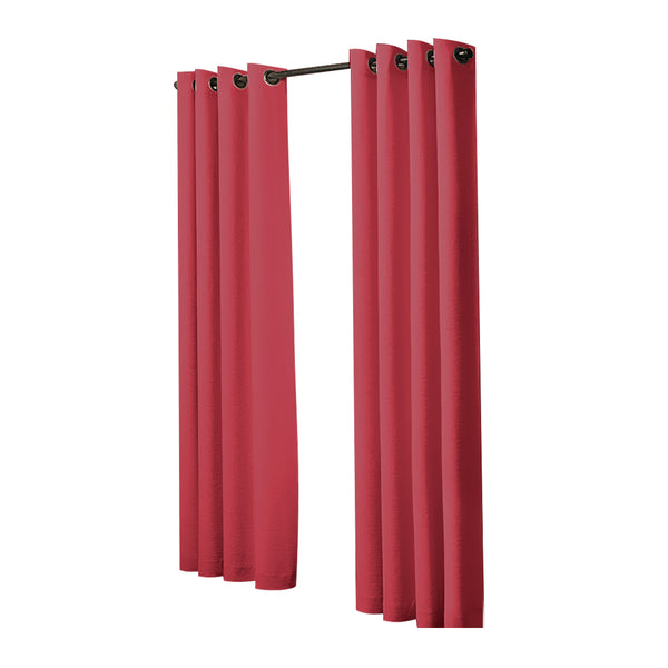 2x Blockout Curtains Panels 3 Layers Eyelet Room Darkening 140x230cm Burgundy