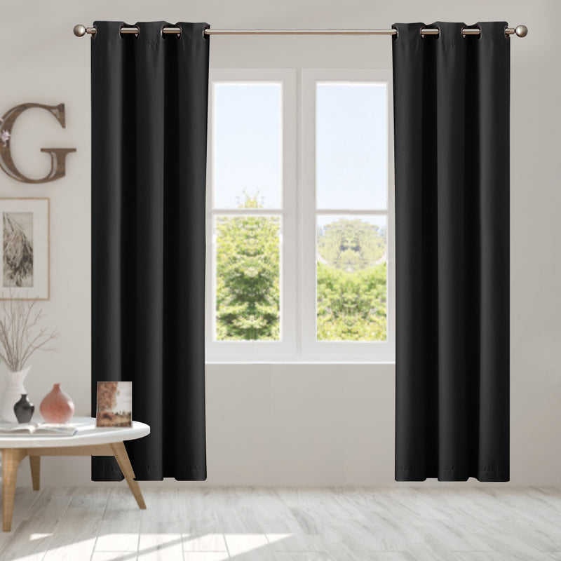 DreamZ Blockout Curtain Blackout Curtains Eyelet Room 102x213cm Black