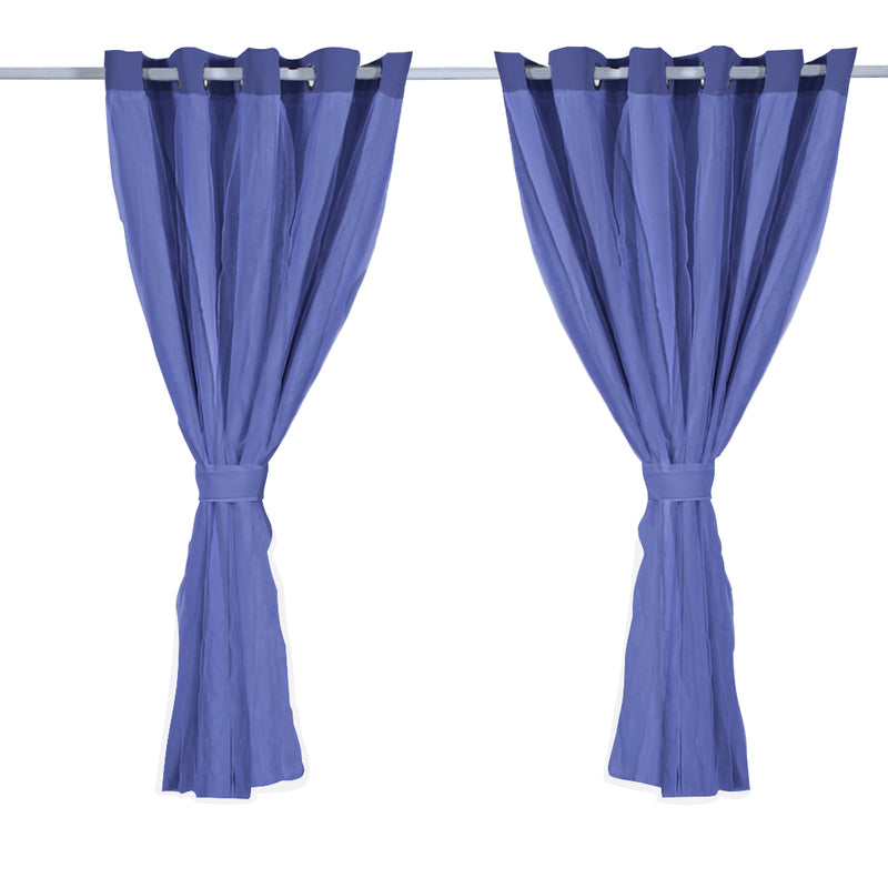 2x Blockout Curtains Panels 3 Layers with Gauze Room Darkening 180x230cm Navy