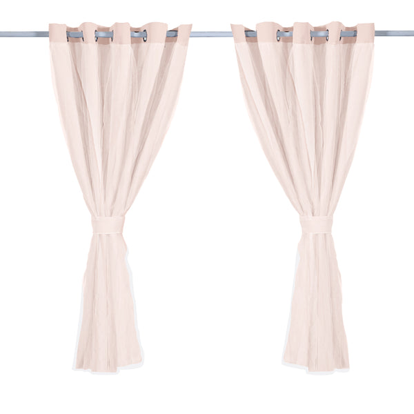 2x Blockout Curtains Panels 3 Layers with Gauze Room Darkening 180x230cm Rose