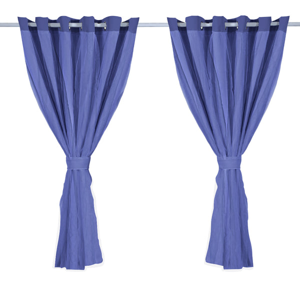 2x Blockout Curtains Panels 3 Layers with Gauze Room Darkening 240x213cm Navy