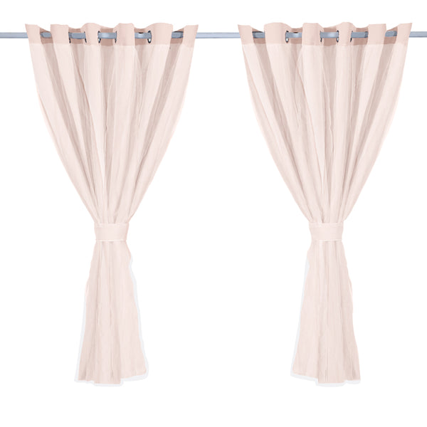 2x Blockout Curtains Panels 3 Layers with Gauze Room Darkening 240x213cm Rose