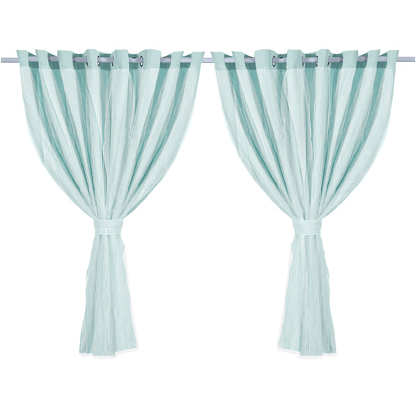 2x Blockout Curtains Panels 3 Layers with Gauze Room Darkening 300x230cm Aqua