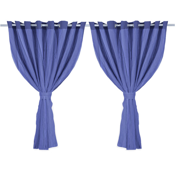 2x Blockout Curtains Panels 3 Layers with Gauze Room Darkening 300x230cm Navy