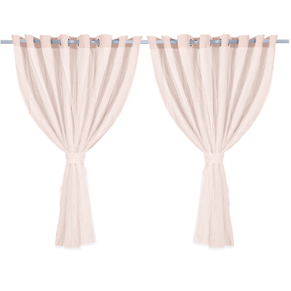 2x Blockout Curtains Panels 3 Layers with Gauze Room Darkening 300x230cm Rose